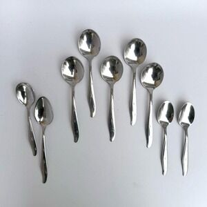VTG 60s Mar-Crest Spoons Atomic Star Stainless Steel Spoons (9) soup, others